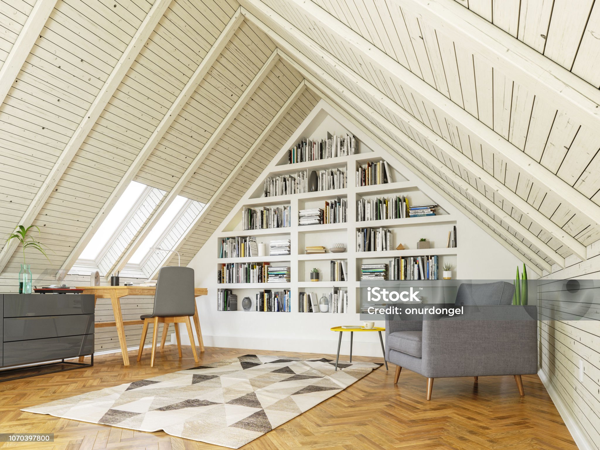 Study room in the attic